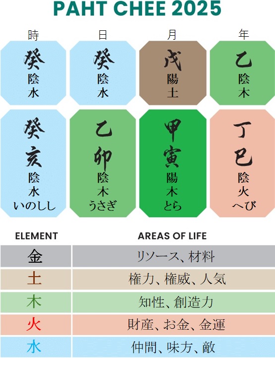 2025年の八字チャート